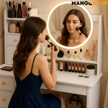 Stočić za šminkanje sa ogledalom + tabure