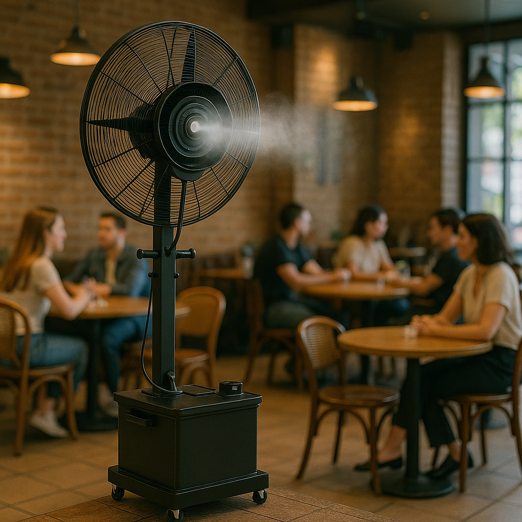 Ventilator sa raspršivačem vode - za kafiće, restorane, bašte
