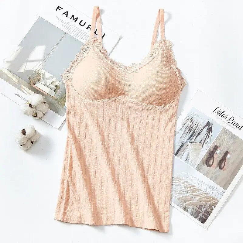 Ženska pamučna majica sa grudnjakom 1+1 gratis (crna i krem)