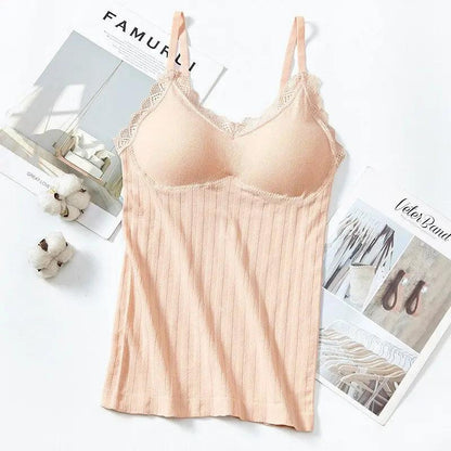 Ženska pamučna majica sa grudnjakom 1+1 gratis (crna i krem)