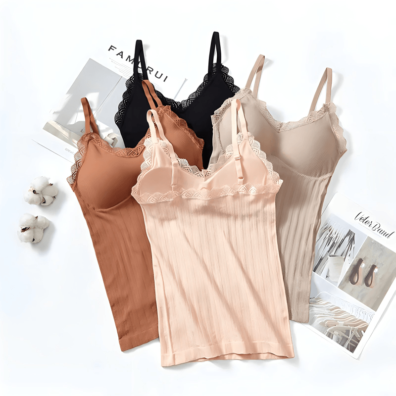 Ženska pamučna majica sa grudnjakom 1+1 gratis (crna i krem)