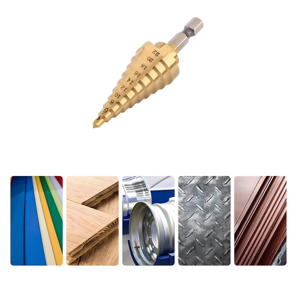 Set stepenastih burgija - 5 komada